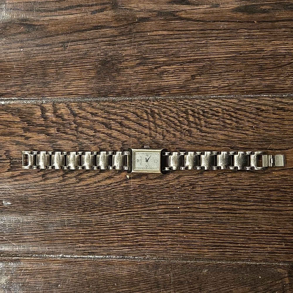 Vintage Eddie Bauer Silver Rectangular Wristwatch - image 3